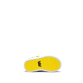 Supra Kids TODDLER VAIDER Navy/Yellow/white High Top Shoes | CA-33257